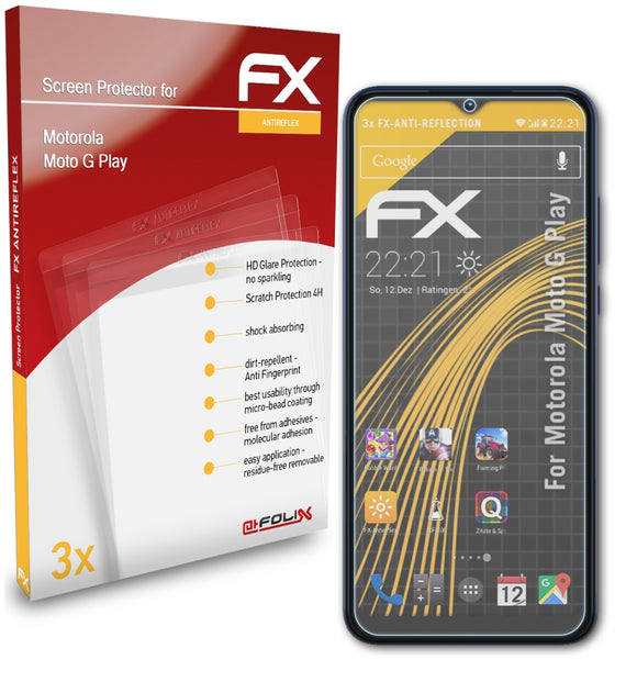 atFoliX FX-Antireflex Displayschutzfolie für Motorola Moto G Play