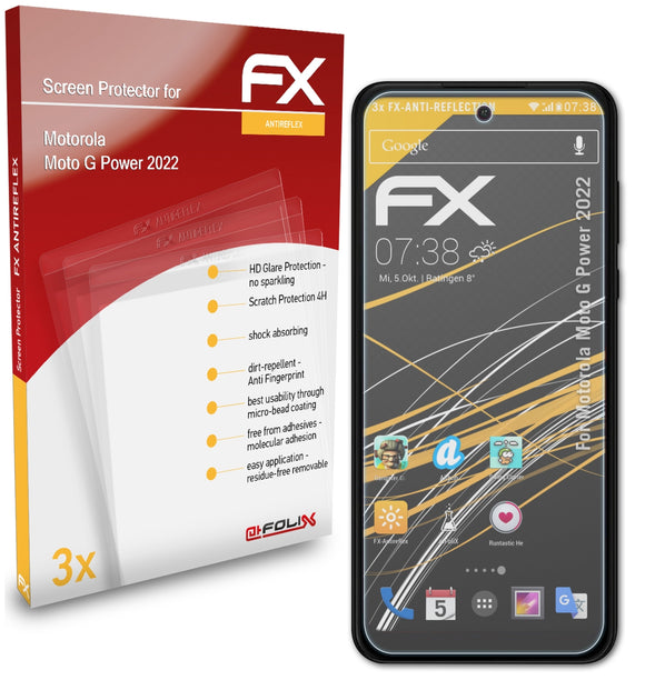 atFoliX FX-Antireflex Displayschutzfolie für Motorola Moto G Power (2022)