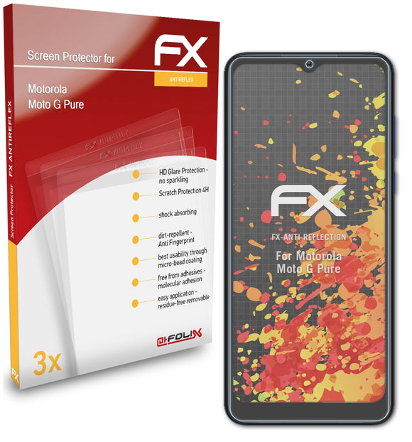 atFoliX FX-Antireflex Displayschutzfolie für Motorola Moto G Pure