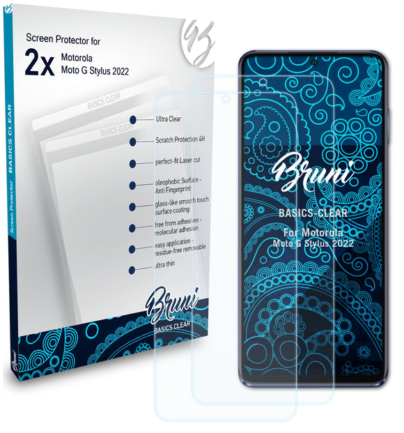 Bruni Basics-Clear Displayschutzfolie für Motorola Moto G Stylus (2022)