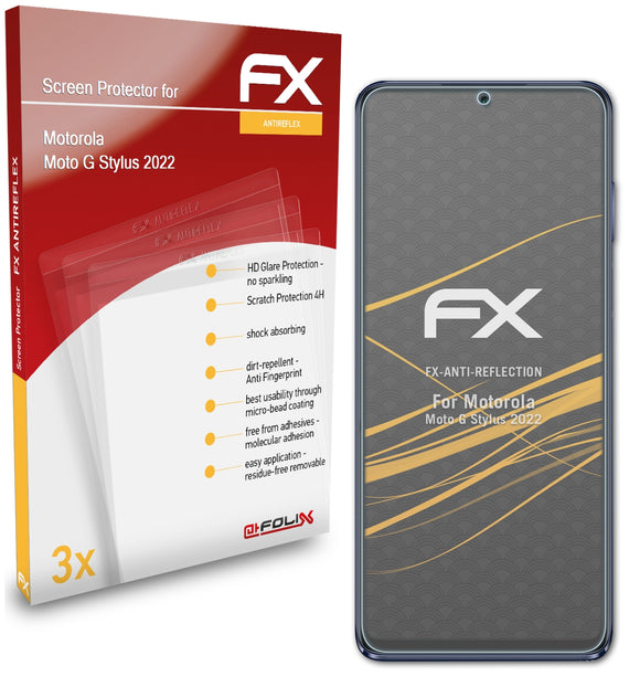 atFoliX FX-Antireflex Displayschutzfolie für Motorola Moto G Stylus (2022)