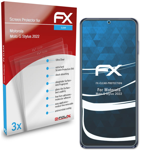 atFoliX FX-Clear Schutzfolie für Motorola Moto G Stylus (2022)