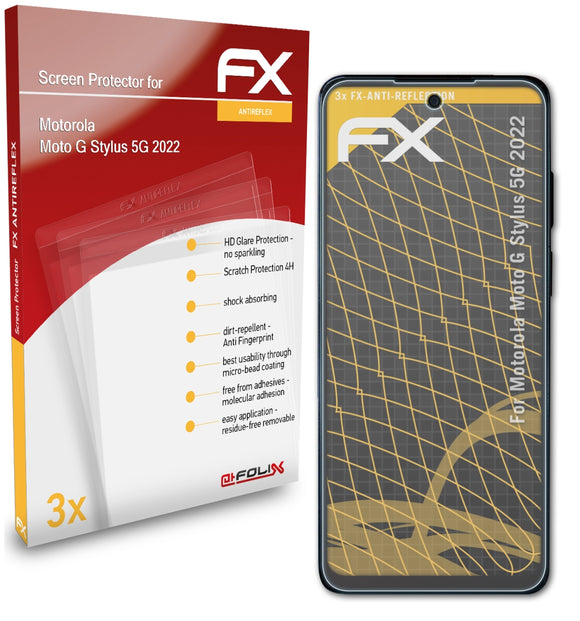 atFoliX FX-Antireflex Displayschutzfolie für Motorola Moto G Stylus 5G (2022)