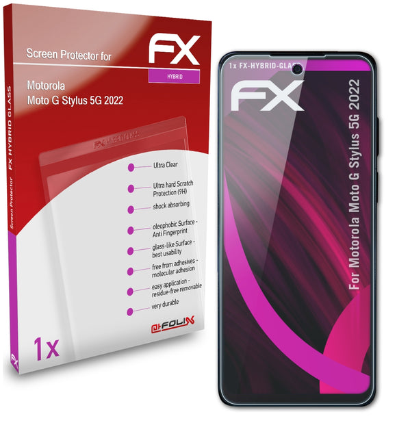 atFoliX FX-Hybrid-Glass Panzerglasfolie für Motorola Moto G Stylus 5G (2022)
