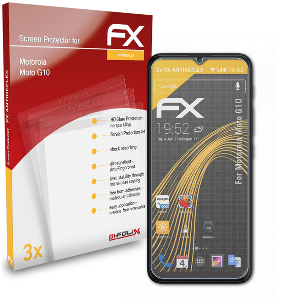 atFoliX FX-Antireflex Displayschutzfolie für Motorola Moto G10