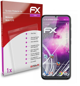 atFoliX FX-Hybrid-Glass Panzerglasfolie für Motorola Moto G10