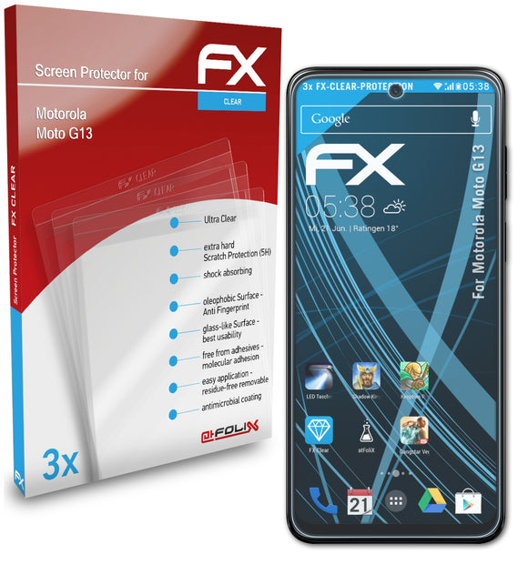 atFoliX FX-Clear Schutzfolie für Motorola Moto G13