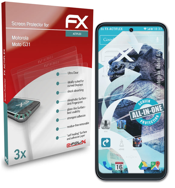 atFoliX FX-ActiFleX Displayschutzfolie für Motorola Moto G31