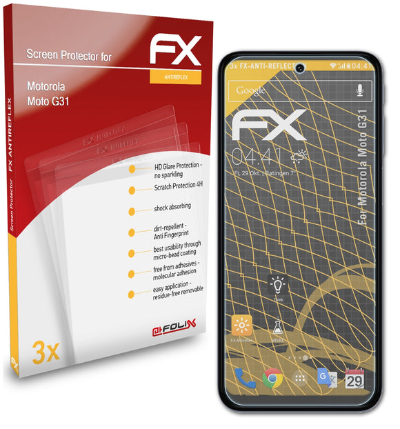 atFoliX FX-Antireflex Displayschutzfolie für Motorola Moto G31