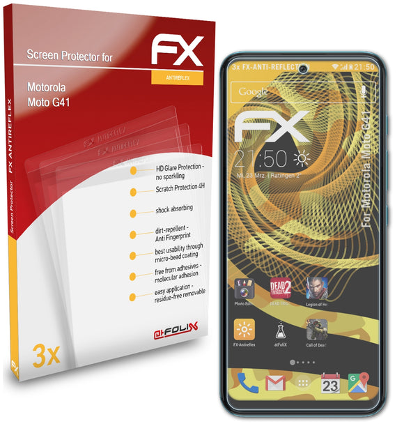 atFoliX FX-Antireflex Displayschutzfolie für Motorola Moto G41