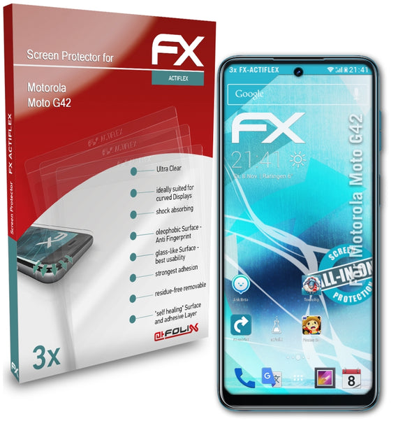 atFoliX FX-ActiFleX Displayschutzfolie für Motorola Moto G42