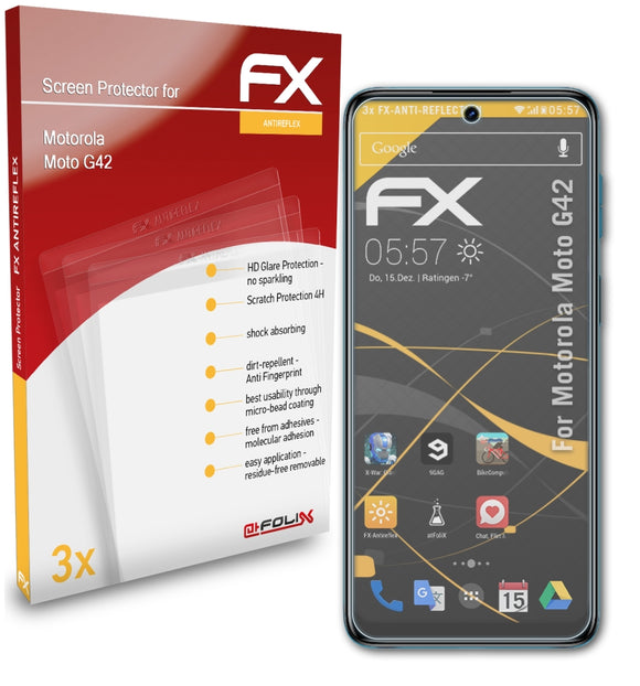 atFoliX FX-Antireflex Displayschutzfolie für Motorola Moto G42