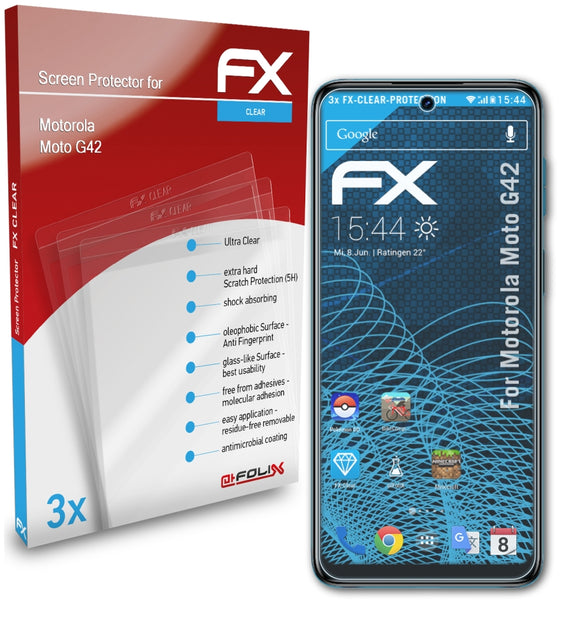 atFoliX FX-Clear Schutzfolie für Motorola Moto G42