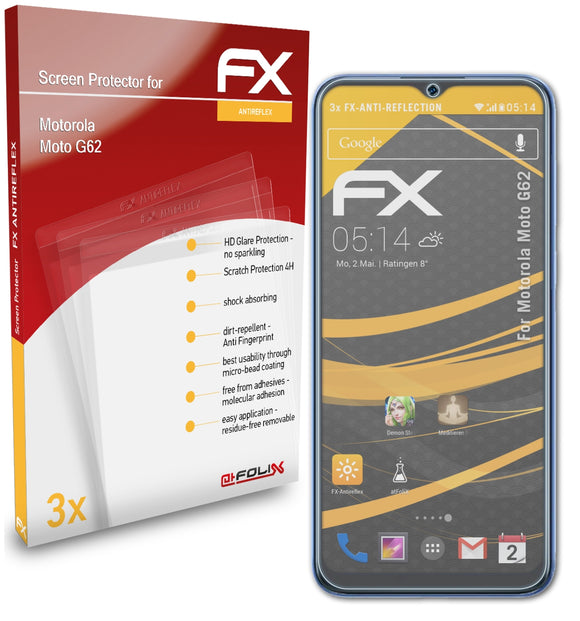 atFoliX FX-Antireflex Displayschutzfolie für Motorola Moto G62