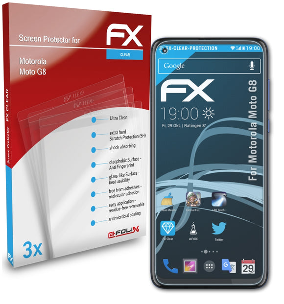 atFoliX FX-Clear Schutzfolie für Motorola Moto G8