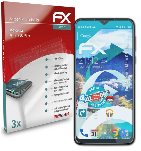 atFoliX FX-ActiFleX Displayschutzfolie für Motorola Moto G8 Play