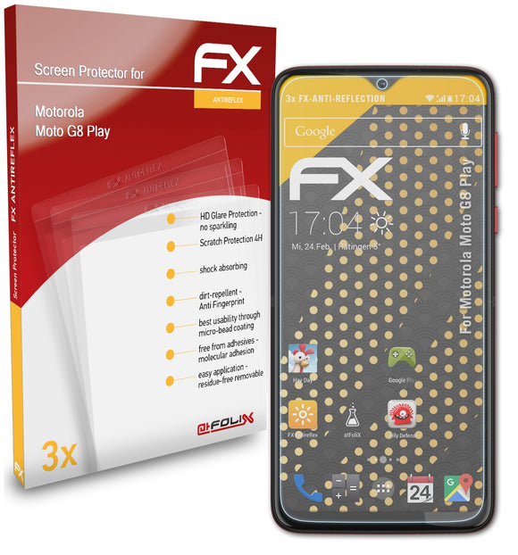 atFoliX FX-Antireflex Displayschutzfolie für Motorola Moto G8 Play
