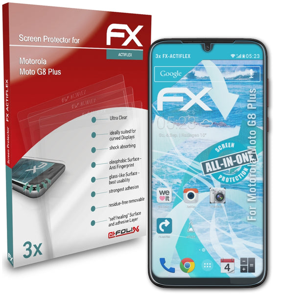atFoliX FX-ActiFleX Displayschutzfolie für Motorola Moto G8 Plus