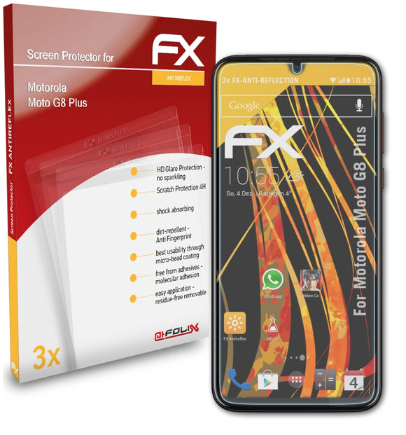 atFoliX FX-Antireflex Displayschutzfolie für Motorola Moto G8 Plus