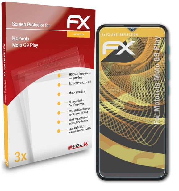 atFoliX FX-Antireflex Displayschutzfolie für Motorola Moto G9 Play