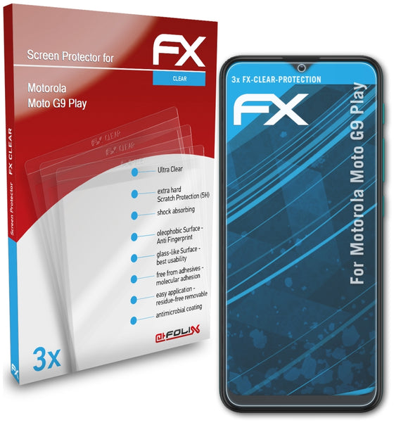 atFoliX FX-Clear Schutzfolie für Motorola Moto G9 Play