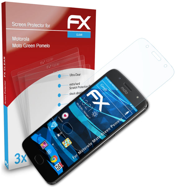 atFoliX FX-Clear Schutzfolie für Motorola Moto Green Pomelo
