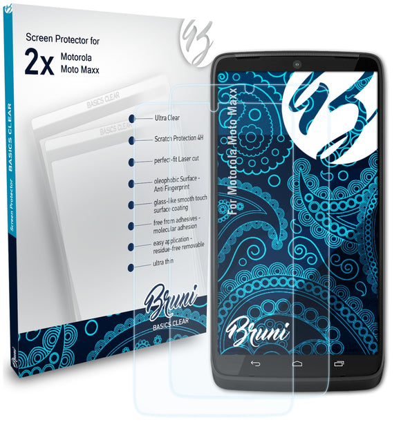 Bruni Basics-Clear Displayschutzfolie für Motorola Moto Maxx