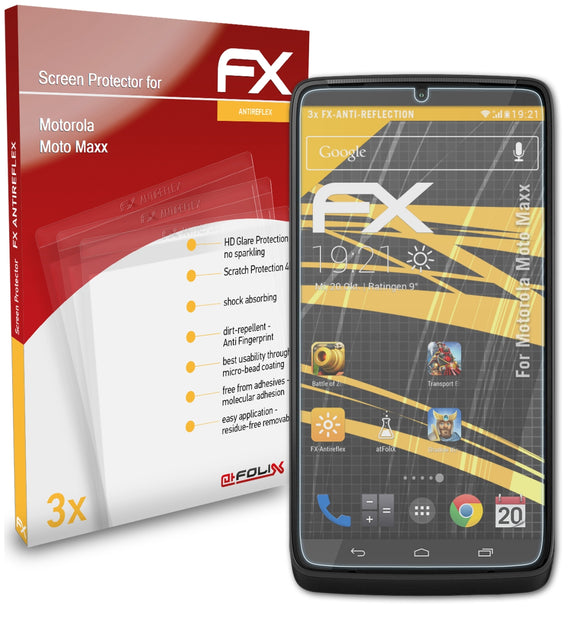 atFoliX FX-Antireflex Displayschutzfolie für Motorola Moto Maxx