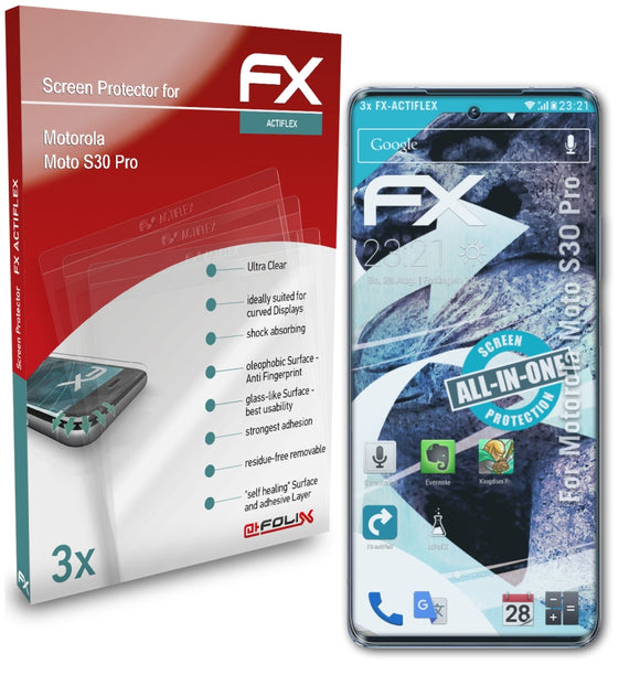 atFoliX FX-ActiFleX Displayschutzfolie für Motorola Moto S30 Pro