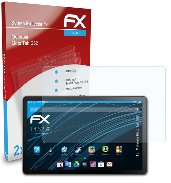 atFoliX FX-Clear Schutzfolie für Motorola Moto Tab G62