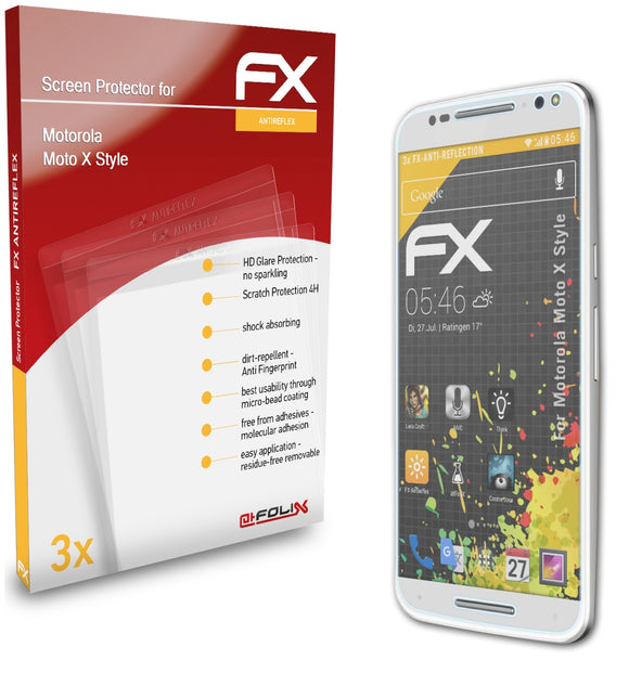 atFoliX FX-Antireflex Displayschutzfolie für Motorola Moto X Style