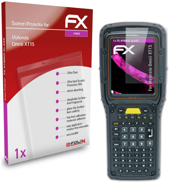 atFoliX FX-Hybrid-Glass Panzerglasfolie für Motorola Omnii XT15