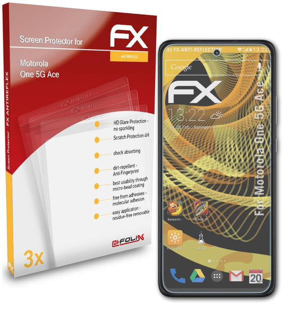 atFoliX FX-Antireflex Displayschutzfolie für Motorola One 5G Ace