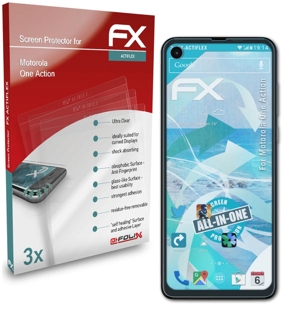 atFoliX FX-ActiFleX Displayschutzfolie für Motorola One Action