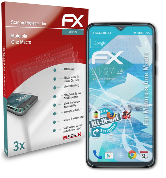 atFoliX FX-ActiFleX Displayschutzfolie für Motorola One Macro