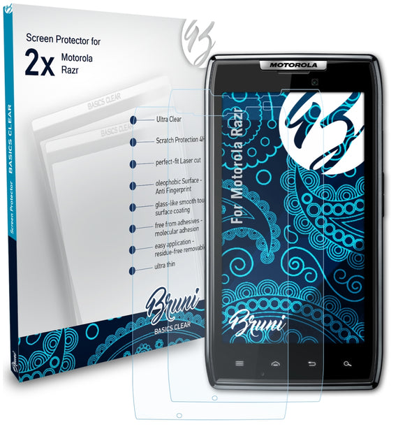 Bruni Basics-Clear Displayschutzfolie für Motorola Razr