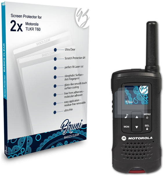 Bruni Basics-Clear Displayschutzfolie für Motorola TLKR T60