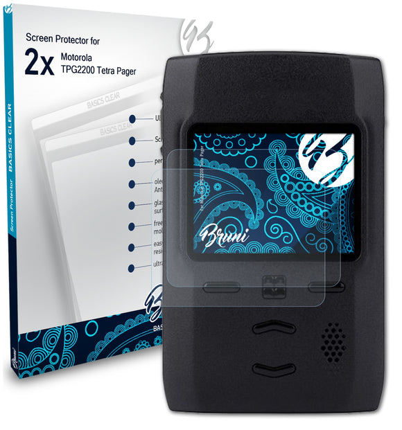 Bruni Basics-Clear Displayschutzfolie für Motorola TPG2200 Tetra Pager