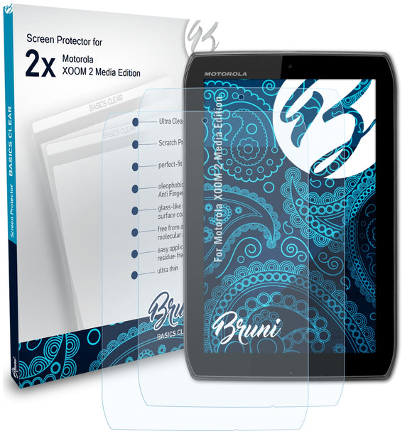 Bruni Basics-Clear Displayschutzfolie für Motorola XOOM 2 Media Edition