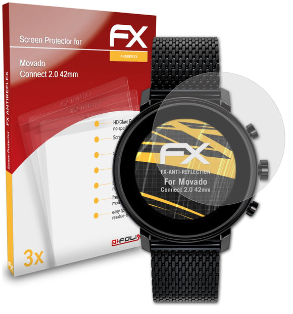 atFoliX FX-Antireflex Displayschutzfolie für Movado Connect 2.0 (42mm)
