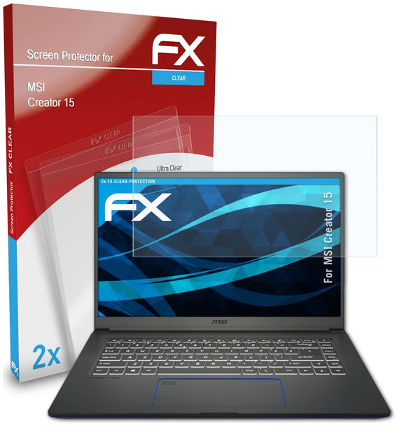 atFoliX FX-Clear Schutzfolie für MSI Creator 15