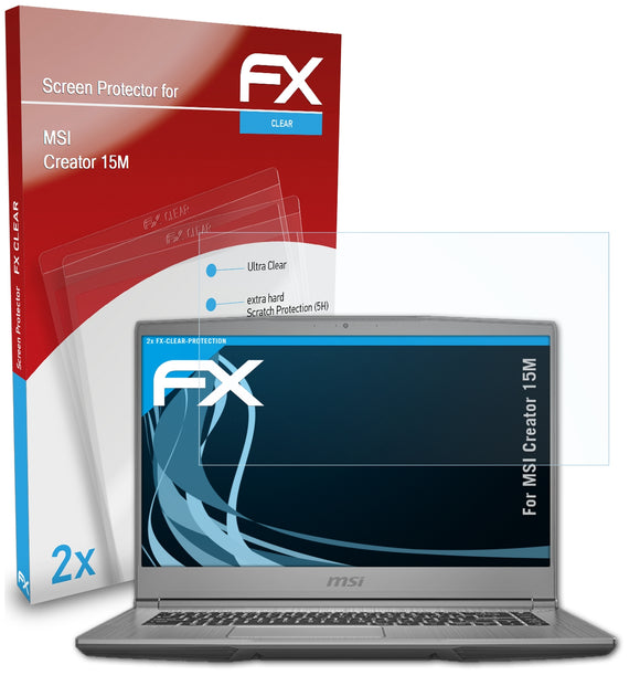 atFoliX FX-Clear Schutzfolie für MSI Creator 15M