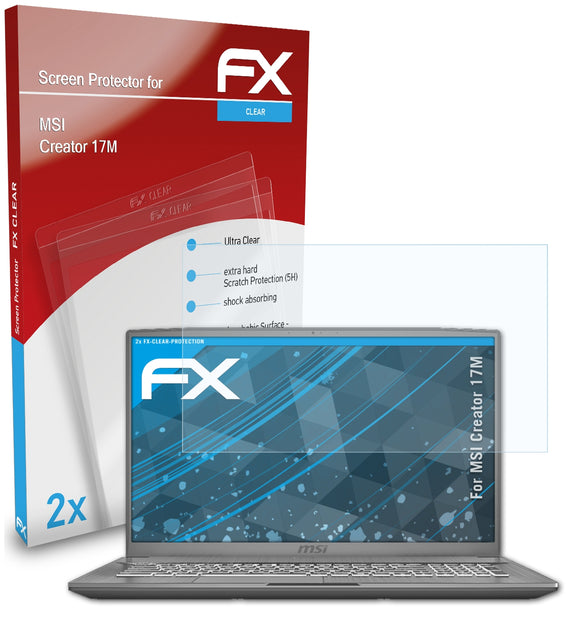 atFoliX FX-Clear Schutzfolie für MSI Creator 17M