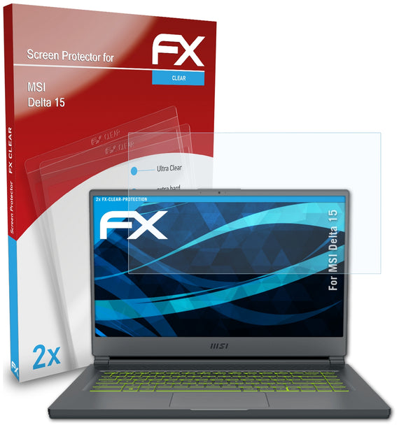 atFoliX FX-Clear Schutzfolie für MSI Delta 15