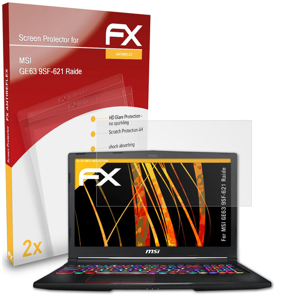 atFoliX FX-Antireflex Displayschutzfolie für MSI GE63 9SF-621 Raide