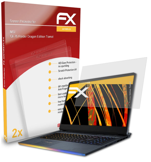 atFoliX FX-Antireflex Displayschutzfolie für MSI GE76 Raider Dragon Edition Tiamat