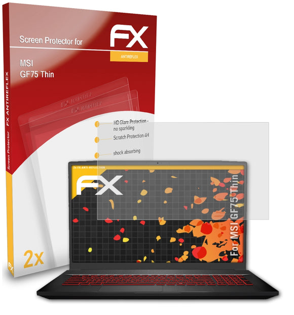 atFoliX FX-Antireflex Displayschutzfolie für MSI GF75 Thin