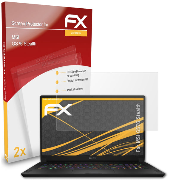 atFoliX FX-Antireflex Displayschutzfolie für MSI GS76 Stealth