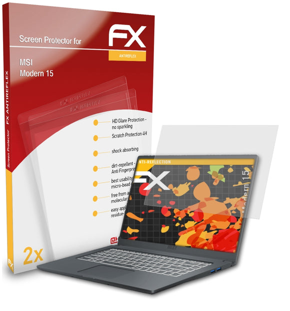 atFoliX FX-Antireflex Displayschutzfolie für MSI Modern 15