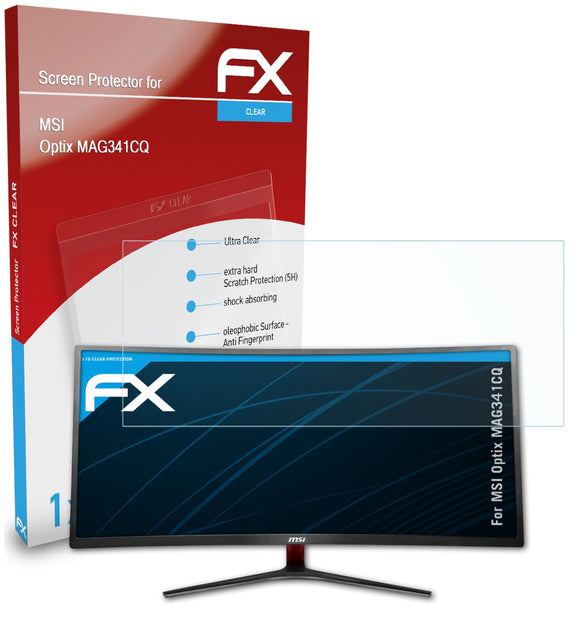 atFoliX FX-Clear Schutzfolie für MSI Optix MAG341CQ